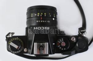 Ricoh KR-5 fényképezőgép, 35 mm filmformátum, Riconar 1:2,2/55 mm objektívvel, eredeti tokjában, jó ...