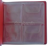 Érmés műbőr zsebberakó, négy lapos, összesen 16 férőhellyel, közel újszerű állapotban