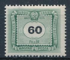 1953 50 éves a magyar portóbélyeg 60f számvízjellel