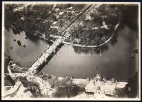 1930 Budapest, Városliget, légi felvétel, 12×17 cm