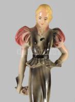 Sitzendorf elegáns hölgy. Jelzett, hibátlan (tűzhibával), m:24,5 cm