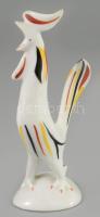 Hollóházi "art deco" kakas figura (terv: Török János). Kézzel festett, jelzett, kopással, ...