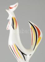 Hollóházi "art deco" kakas figura (terv: Török János). Kézzel festett, jelzett, kopással, ...