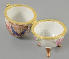 Porcelán tojás ékszeres edény, m: 9,5 cm
