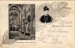 1905 Diakovár, Djakovo, Dakovo; Unutrasnjost crkve / székesegyház belső, Josip Juraj Strossmayer püs...