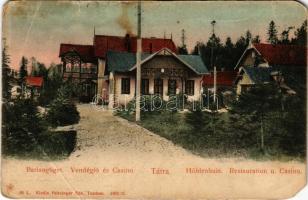 1923 Barlangliget, Höhlenhain, Tatranská Kotlina (Magas Tátra, Vysoké Tatry); Vendéglő és kaszinó. Feitzinger Ede 85 L. / restaurant and casino (EM)