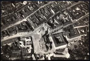 1930 Budapest, vár, Mátyás-templom, légi felvétel, 11×16 cm