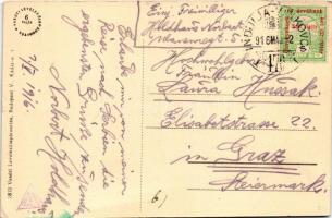 1916 Árpatarló, Ruma; Glavna ulica / Hauptgasse / Fő utca, piac. Vasúti levelezőlapárusítás 2893. / ...