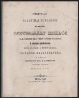1857 Főméltóságu galanthai és frankói gróf Eszterházy (Esterházy) Miklós cs. k. valóságos belső titkos tanácsos és kamarás ő excellenciájának, tatai uradalmak örökös urának örömdus neveünnepére a tatai kegyesrendi ház, s algymnasium hódoló mély tisztelettel 1857-diki December hó 6-dikán. Pest, 1857, Beimel és Kozma-ny., 8 p. Kissé viseltes állapotban.