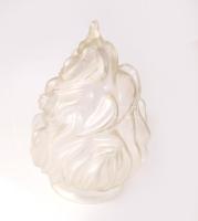 Antik háromégős lángbúrás csillár, kis pattogzással, d: cca 45 cm