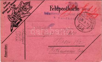 1918 Für Invalide Witwen u. Waisen des I.R. 78. Feldpostkarte / A Cs. és kir. 78. gyalogezred rokkantjai, özvegyei és árvái javára. Tábori Postai Levelezőlap / WWI Austro-Hungarian K.u.K. military field postcard + "K.U.K. FELDPOSTAMT 555" (EB)