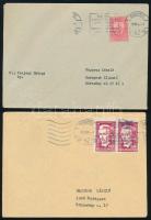 9 db küldemény, közte vágott bélyegekkel bérmentesített, 1 db levelezőlap kivágással, 6 db levél néma bélyegzővel