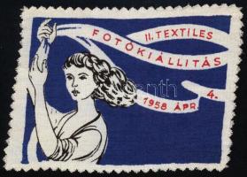 1958 II. Textiles Fotókiállítás, textil emlék, 7×9 cm