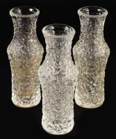 Union Bohemia 3 darab váza, terv: Vaclav Hanus. Jelzés nélkül, hibátlan, m: 15 cm
