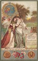 The mourning Hungary and Italy, Kossuth memorial Emb. litho s: K. Sávely D.