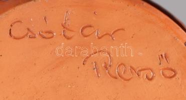 Csótár Rezső kerámia fazék, jelzett, hibátlan, d: 26 cm