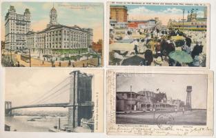 AMERIKA, EGYESÜLT ÁLLAMOK - 17 db RÉGI város képeslap, vegyes minőségben / UNITED STATES OF AMERICA (USA) - 17 pre-1945 town-view postcards in mixed quality