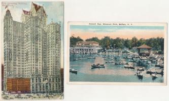 AMERIKA, EGYESÜLT ÁLLAMOK - 17 db RÉGI város képeslap, vegyes minőségben / UNITED STATES OF AMERICA ...