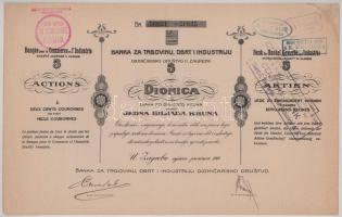 Szerb-Horvát-Szlovén Királyság / Zágráb 1919. "Banka za trgovinu, obrt i industriju dionicarsko...