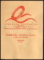 1945 A Nemzeti Segély Országos Központja tagsági igazolványa