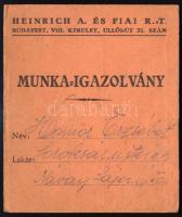 1945 Bp. VIII., Heinrich és Fia Rt. munkaigazolvány
