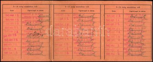 1945 Bp. VIII., Heinrich és Fia Rt. munkaigazolvány