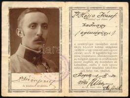 1931 Szeged, Héjja József nevére kiállított fényképes emléklap egyenruha-viseléssel kapcsolatban