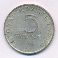 1948. 5Ft Ag "Petőfi" T:AU,XF patina Adamo EM1