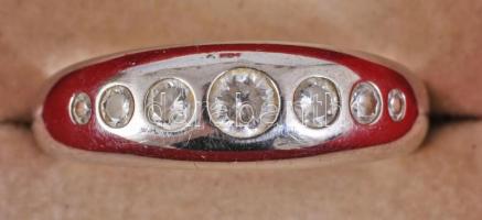 Ezüst (Ag) gyűrű, kövekkel, m:62, bruttó 6,1g