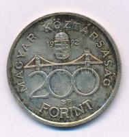 1992. 200Ft Ag "MNB" T:AU,XF patina Adamo F13