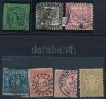 3 db Baden és 4 db Bayern bélyeg vegyes minőségben