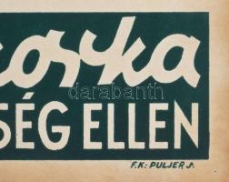 "Puljer Influment cukorka köhögés és rekedtség ellen", art deco plakát, karton, szerepelt ...