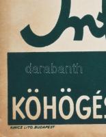 "Puljer Influment cukorka köhögés és rekedtség ellen", art deco plakát, karton, szerepelt ...