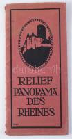 ca 1920 Relief Panorama des Rheins . / Panorama of the Rhine from Mainz to Cologne. 25x165 cm