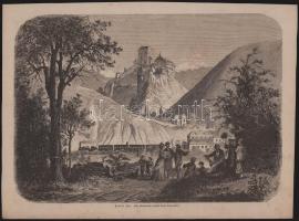 Karluv Tyn- Karlstein vára fametszet. ca 1860 35x26 cm