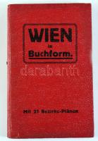 (Bécs térképes útikönyv) Neuester Bezirks-Taschen-Plan und Führer von Wien in Buchform. Ein Führer durch Wiens Straßen, Sehenswürdigkeiten, Vergnügungen, Behörden etc. und Umgebung mit Plänen der 21 Bezirke Wiens, einem Übersichts-Plan u. einer Umgebungs-Karte von Wien, zusammen 21 Spezial-Karten. Nach den neuesten amtlichen Quellen bearbeitet. 2. verbesserte Auflage mit den Signalzeichen der Elektrischen Straßenbahnen und Häuser-Numerierung.  Wien, 1911 Moritz Stern,