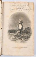 The ladies cabinet of Fashion, Music and Romance. Vol XII. (DE COURCY, Margaret and Beatrice. (szerk). E. Henderson., London, 1837. 442p. rézmetszetű és színezett egészoldalas táblákkal illusztrált, korabeli félbőr kötésben, címlapn ki hiánnyal