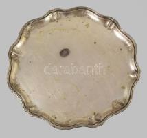 Ezüst (Ag) kínáló, koronás díszítéssel. Jelzett, 1872-1937 közötti fémjel, 800 ezrelékes ezüst, d: 2...