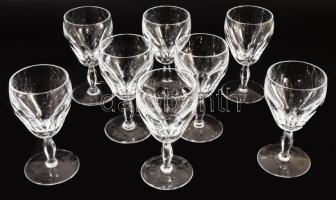 Ólomkristály 8 személyes talpas likőrös pohár készlet, hibátlan, m: 13 cm