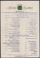 cca 1960-1970 Gellért Hotel rendhagyó vicces étlap