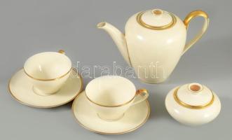 KPM kétszemélyes hatrészes antik kávézó szett, jelzett, hibátlan