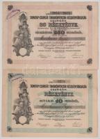 1926. Csurgó "Somogy-Csurgói Takarékpénztár Részvénytársaság" (2db) "2051-2075" névre szóló 25 darab részvénye, egyenként 10P-ről, összesen 250P-ről + "0278" teljesen befizetett részvénye 10P-ről, bélyegzéssel, szelvényekkel, szárazpecséttel T:XF-VF Hungary / Csurgó 1926. "Somogy-Csurgó Savings Bank Joint Stock Company" (2pcs) "2051-2075" 25 shares in one, each about 10 Pengő, total value 250 Pengő + "0278" share for 10 Pengő, fully paid, with stamps, coupons and embossed stamp C:XF-VF