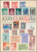 Spanyol, portugál, finn, norvég, holland, svéd, belga, dán pecsételetlen bélyegek, sorok, 7 db blokk...