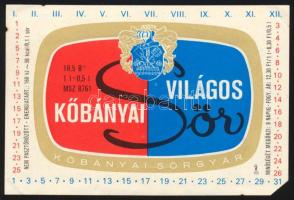 Kőbányai Világos Sör címke