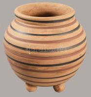 Jelzett vonalazott mintás gömbváza, minimális kopással, m: 18 cm