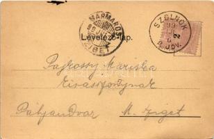 1899 Szolnok, Megyei Kaszinó, Szabadság honfi szobor, Református templom, Divat és Fehérnemű nagyáru...