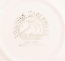 Angol zsánermintás 16 darabos csészealj garnitúra, jelzett, hibátlan, d: 16 cm