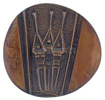 Dévényi János (1934- ) 1975. "Szakszervezeti Fúvoszenekarok IV. megyei találkozója - Kazincbarcika - Diósgyőr" kétoldalas bronz plakett (95x98mm) T:XF patina, forrasztásnyom(?)