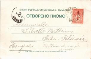 1898 Ruse, Rousse, Russe, Roustchouk, Rustschuk; Rue Alexandrovscka, Rue Kniajesckaia / street. Kuns...