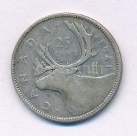 Kanada 1941. 25c Ag "VI. György" T:VF,F patina Canada 1941. 25 Cents Ag "George VI" C:VF,F patina Krause KM#35